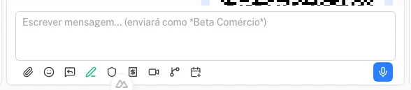 Barra de ferramentas do atendimento — o ícone de recibo aciona a cobrança.